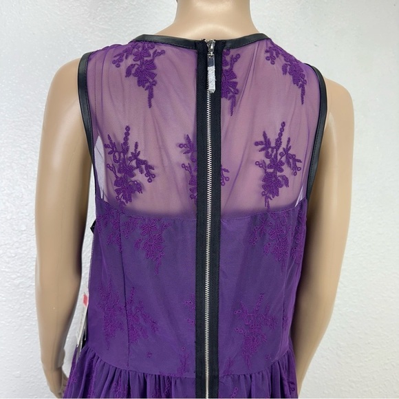 Kensie purple Dress Lace Overlay Fit & Flare Party Whimsigoth Fairy Goth sheer L - Picture 11 of 16